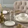 MIOLI Service de table 16 pièces Antioco Porcelaine Blanc crème liseré Or TU