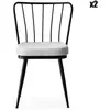 Wooden Art - 2 Chaises Yildiz noir/blanc - 43x82x42 cm T.U