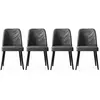 MENZZO Lot de 4 chaises Conla Velours Gris foncé