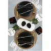 LA TABLE DE JEANNE Service petit déjeuner design 11 pièces Effet Marbre Germi Grés cérame Noir et Blanc TU