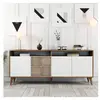 Menzzo Buffet en aggloméré 4 portes milan noyer et blanc