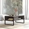 HANNAH HOME Emob - Table Basse Locelso | 18mm mélaminé | Cadre métal argenté
