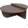 EMOB Vente-unique - Lot de 2 Tables Basses - Naturel foncé - ALOEVA