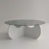 Table basse - EMOB - Rond - Verre - Blanc - Contemporain - Design
