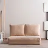 Menzzo Pouf convertible 2 places velours blanc crème
