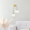 Opviq Applique murale Jewel 10585 doré, verre opalin 55 x 30 cm à 2 la...