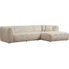 MENZZO Canapé d'angle à droite Simur Tissu bouclette Beige