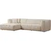 MENZZO Canapé d'angle à gauche Simur Tissu bouclette Beige