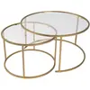 MULTIMARQUES Wooden Art - Table basse Belarus dorée - 80x45x80 cm T.U