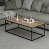 MENZZO Table basse Sancho 120x60cm Métal Noir et Bois foncé