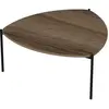 MENZZO Table basse trépieds Myrtle 89x90cm Métal Noir et Bois foncé