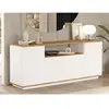 VENTE-UNIQUE Buffet avec 4 portes et 1 étagère - Naturel clair et Blanc - LOTULA
