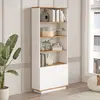MENZZO Bibliothèque Yigha L75cm Bois clair et Blanc