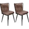 Homitis - 2 Chaises Kusakli marron clair/noir - 43x82x43 cm T.U