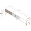 HANNAH HOME Cotecosy - Meuble Tv design Arilis L180cm Bois foncé et Blanc