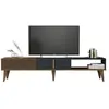 Cotecosy - Meuble Tv design Arilis L180cm Bois foncé et Anthracite