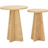 CALICOSY Lot de 2 tables basses décor bois chêne saphir H50 cm - MUSHROOM