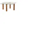 Hanah Home Table basse en bois massif et verre
