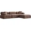 UB DESIGN Canapé d'angle Doblo 3 places + pouf - Cappuccino 560ARE1837