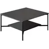 MENZZO Table basse carrée Harmony 80x80cm Métal Noir et Bois Anthracite