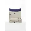 Mijolnir - Parure housse de couette Larum marine/blanc 140x200 cm
