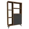 Bibliothèque en bois "Meldan" - 80 x 25 x 135 cm - Noyer Clair, Anthra...