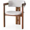 HANAH HOME Wooden Art - Chaise co crème/noyer  - 58x76x49 cm T.U