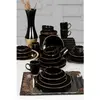 Hermia Concept - Service de Table noir/doré - 30 Pièces OS