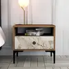 NORTIA DESIGN Table de nuit - EMOB - Woody Fashion - Blanc - 50cm - 56cm - 40cm