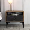 EMOB Wooden Art - Table de chevet Lizbon noyer/noir - 56x50.8x40 cm T.U