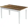MENZZO Table de salle à manger avec rangement Fiorita 145cm Blanc et Bois
