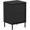 MENZZO Table de chevet Aludra L40xH60cm Anthracite et Effet marbre Noi...