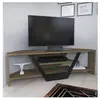 MENZZO Meuble TV Norah 120cm Noir et Chêne foncé