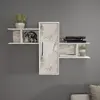MENZZO Étagère murale décoratif Dentar L118,6xH75,6cm Effet marbre Blanc