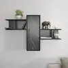 MENZZO Étagère murale décoratif Dentar L118,6xH75,6cm Effet marbre Noir