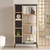 Wooden Art - Bibliothèque rl3 pin/anthracite - 72x133.6x25.5 cm T.U