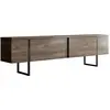 CALICOSY Hanah Home - Meuble TV en aggloméré et métal Luxe anthracite + noir