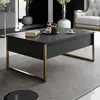 Table basse - MENZZO - Sibylle - Métal et Bois - Or et Anthracite