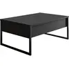 MENZZO Table basse Sibylle 60x90cm Métal Noir et Bois Anthracite