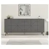 NORTIA DESIGN Calicosy - Buffet 6 portes anthracite L184 cm - Dune - Gris anthracite TU
