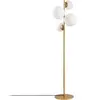 SHEEN LIGHTING Lampadaire 4 lampes sphériques Chaga H163cm Verre Blanc et Métal Or TU