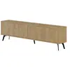 CALICOSY Meuble TV 4 portes  - L180 cm - 180 cm X 29,6 cm X 50 cm - DUNE - Chêne