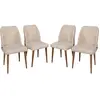 Chaises en velours et métal Nova (Lot de 4)