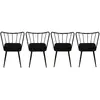 Homitis - 4 Chaises Yildiz noires - 43x82x42 cm T.U