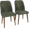 MENZZO Lot de 2 chaises Conla Velours Vert foncé