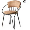 Hanah Home Wooden Art - 2 chaises istanbul 965 noir/beige - 60x76.5x50 cm T.U