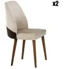 Wooden Art - 2 Chaises Nova 761 crème/noyer - 50x90x49 cm T.U