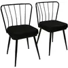 Ensemble de chaises vella  structure 100% métal  tissu velours  noir