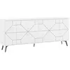 MENZZO Buffet bas contemporain Santos 184cm Bois Blanc