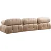 MENZZO Canapé modulable 3 places Nourhane Tissu Beige
